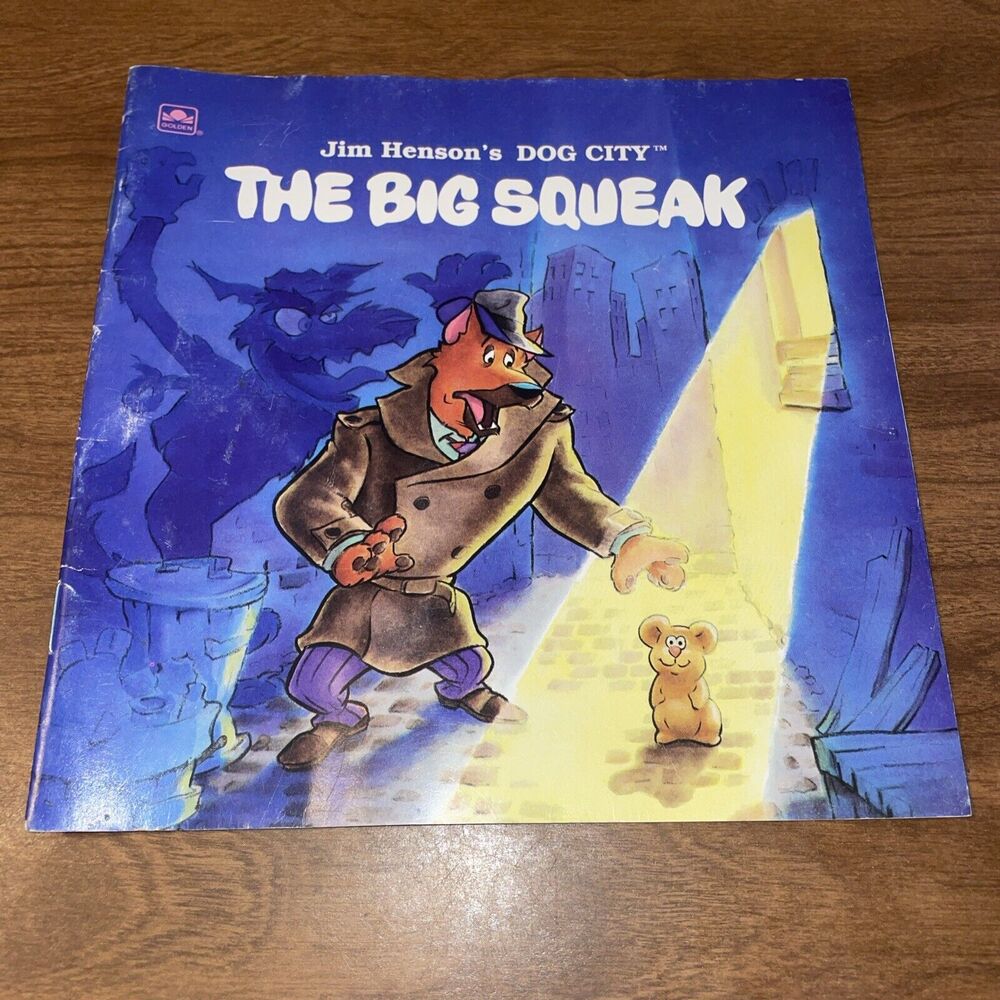 VINTAGE 1994 Golden Books Jim Henson's Dog City The Big Squeak *WRINKLED*